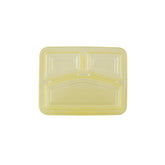 3 Compartment Clear Microwavable Container with Color Lids
